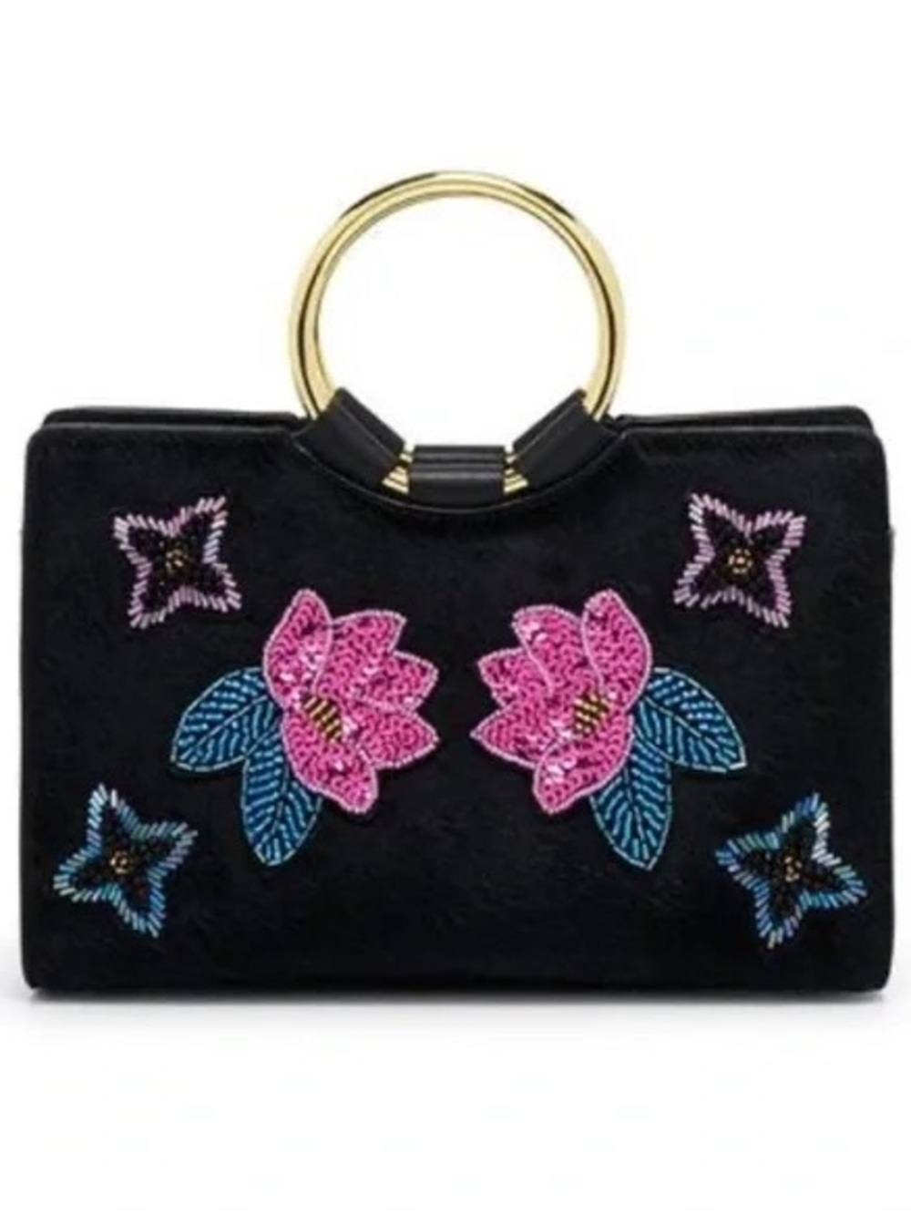 Henri Bendel Mini Marquis Black Calf Embellished Satchel/Crossbody NWT